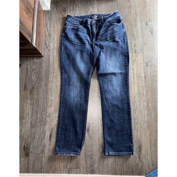 Lee Regular Fit Size 14 M Womens Denim Jeans Straight Leg Blue Mid Rise EUC - Picture 2 of 8
